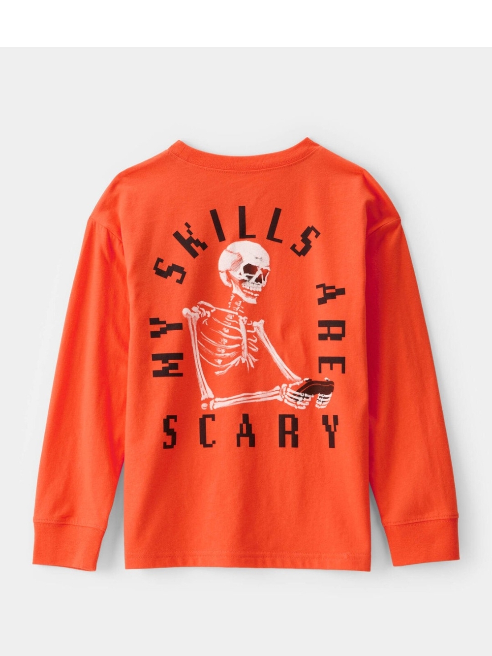Carter's Orange Long-Sleeve Tee with Skeleton Graphic